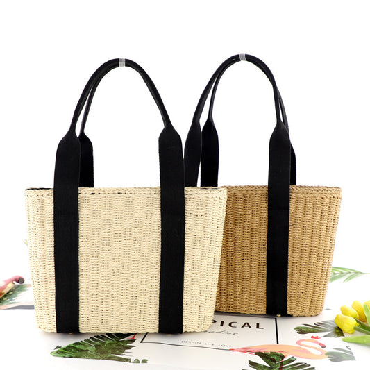 Hand Carry Paper Rope Woven Beach Women's Bag
