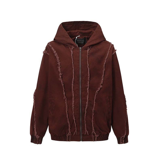 Deconstructing Stitching Edging Inkjet Painting To Make Dirty Cardigan Hoodie