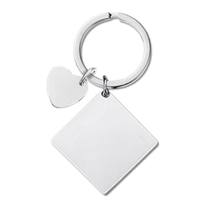 Llaveros de metal, accesorios cuadrados, regalo navideño, llavero con letras de metal.