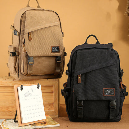 Mochila de viaje de lona con funda
