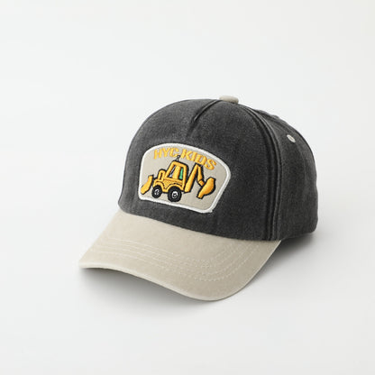 Gewaschene Baseballkappe mit Cartoon-Bagger