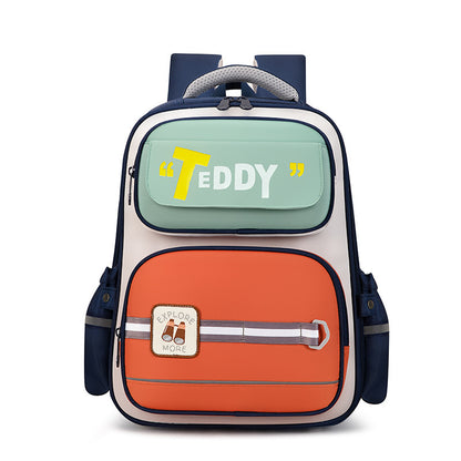 Mochila escolar infantil de estilo británico con letras de dibujos animados