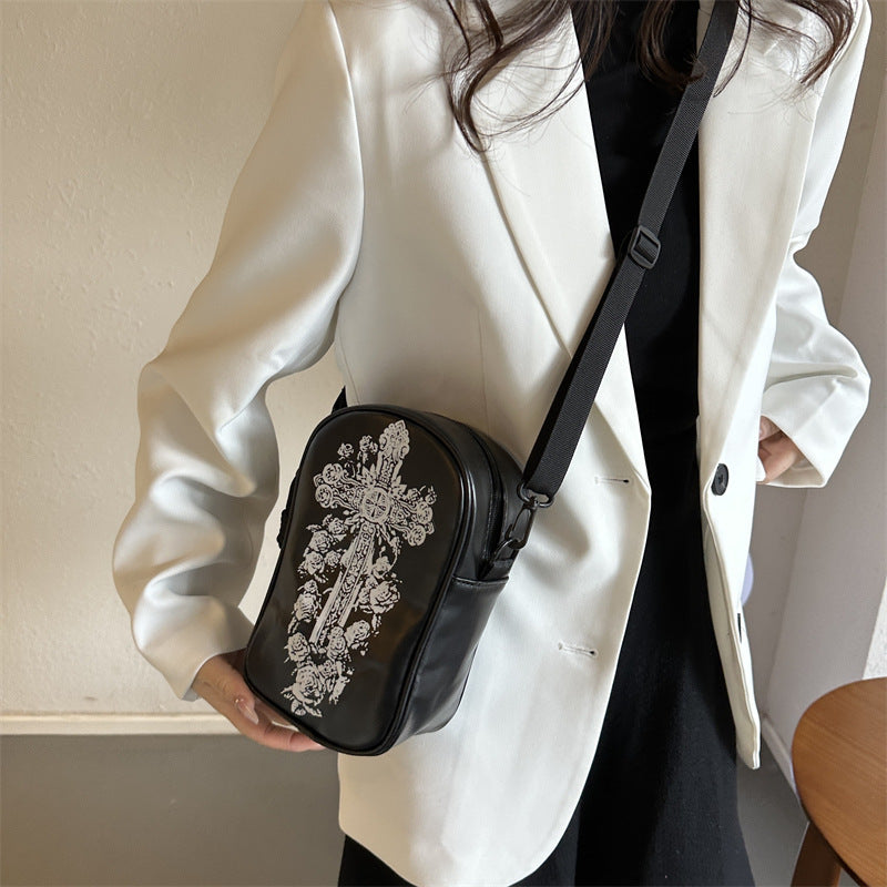 Dark Cartoon Printed Crossbody Bag
