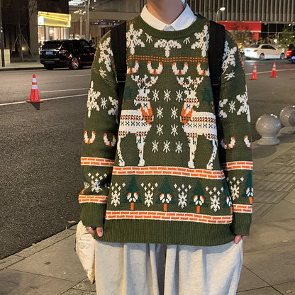 Retro Sweater Men's Loose Couple Pullover Bottoming Shirt