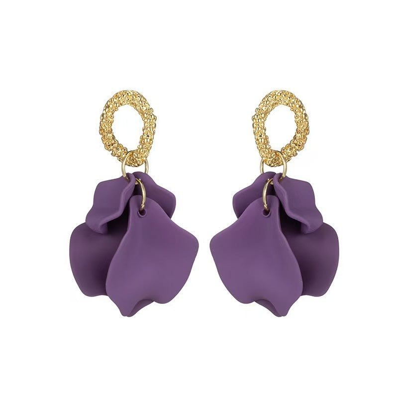 Petal Earrings Niche Design Advanced Cold Wind