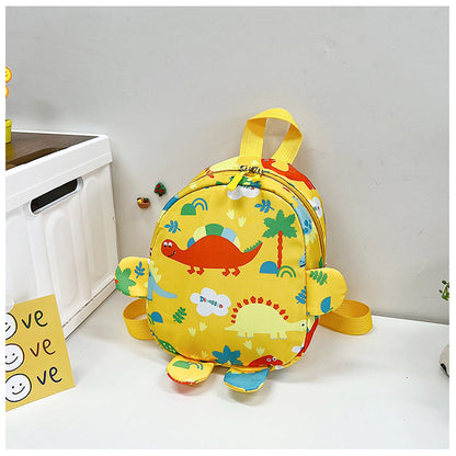 Bonita mochila infantil con diseño de dinosaurio de dibujos animados.