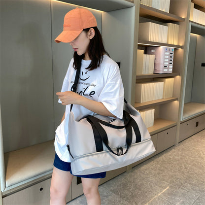 Bolsa de viaje de gran capacidad con compartimento para zapatos, portátil, para deportes, gimnasio, fitness, impermeable, para el hombro, para fin de semana, para mujer