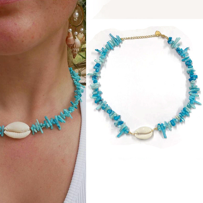 Red New Style Gravel Clavicle Chain Freshwater Pearl Necklace For Women