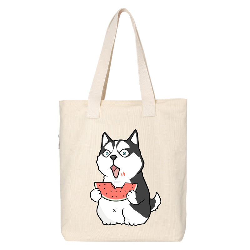 Shiba Inu Male And Female Shoulder Bag Canvas Large Capacity