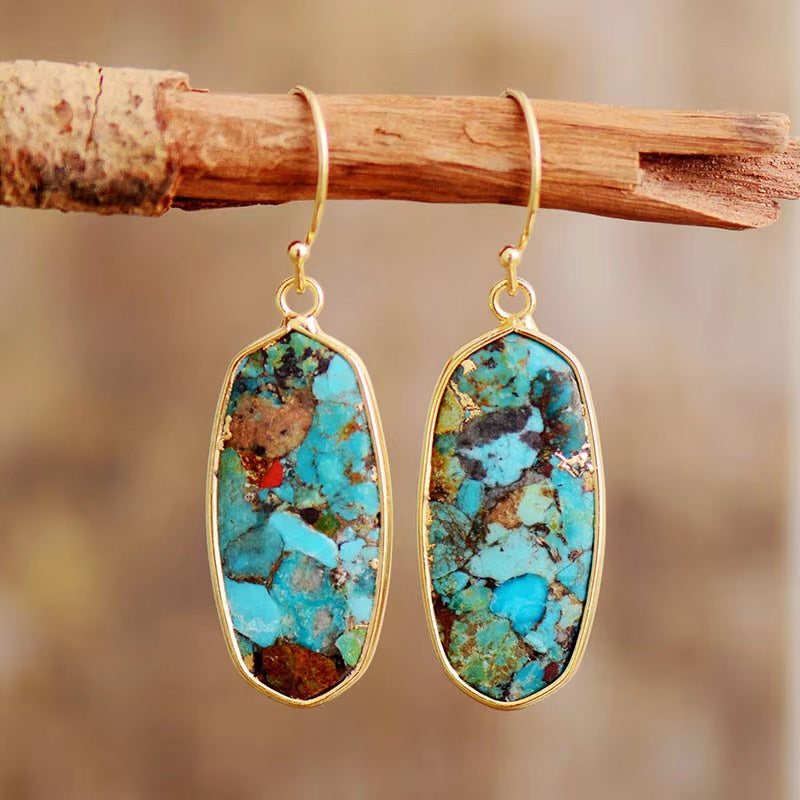 European And American Designer High Quality Light Luxury Natural Stone Earrings