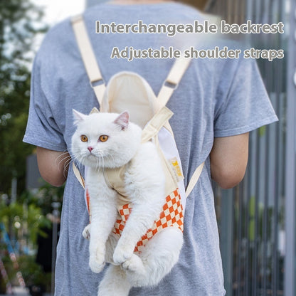 Mochila para mascotas con bolsillo para llevar al gato, portátil y práctica para pasear