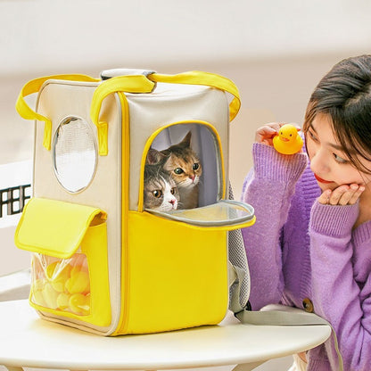Mochila de lona transpirable de gran capacidad para mascotas