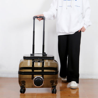 Katzentasche, tragbar, für Haustiere, Trolley, Raumkapsel, transparent, Katzengepäck