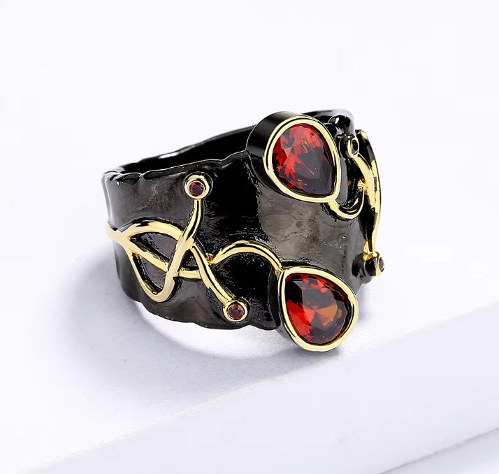 Fashionable And Retro Women's Straight-pull Oval Ring