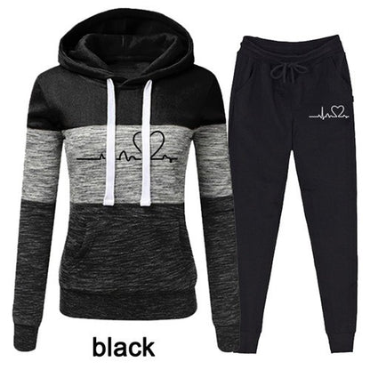 Conjunto deportivo informal de dos piezas para mujer, sudadera con capucha