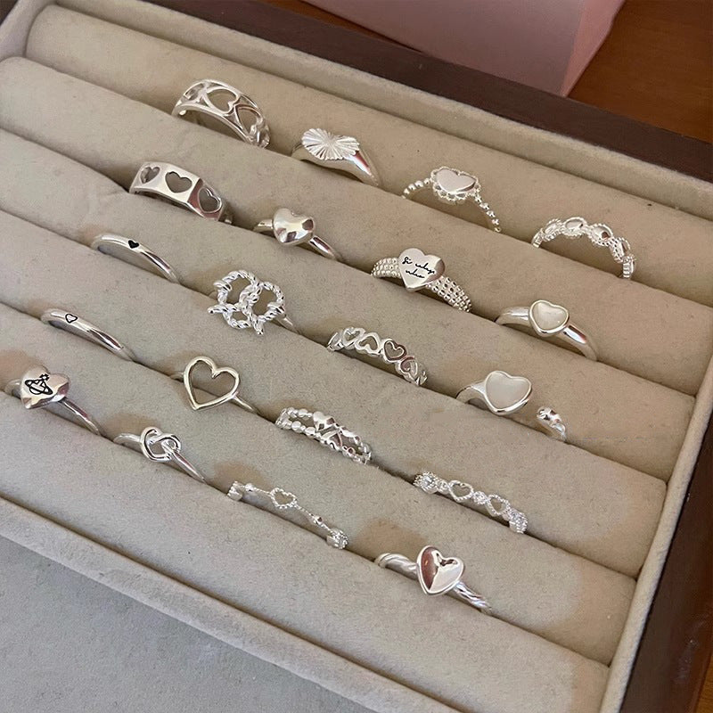 Stylish Adjustable Love Heart-shaped Ring Women