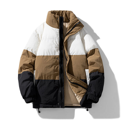 Abrigo acolchado de algodón de invierno para hombre, abrigo holgado con solapa.