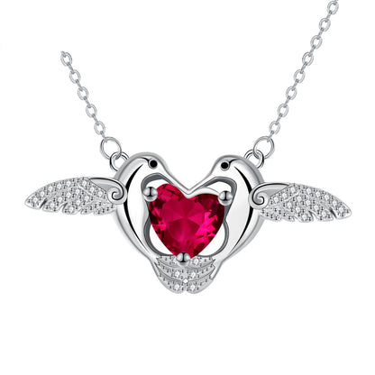 Europäische und amerikanische Elster-Herz-Halskette für Damen, elegantes Ornament mit hohem Sinn