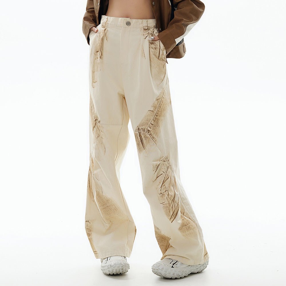 Dirty Painting Loose Casual Long Pants Men - BAGMODA
