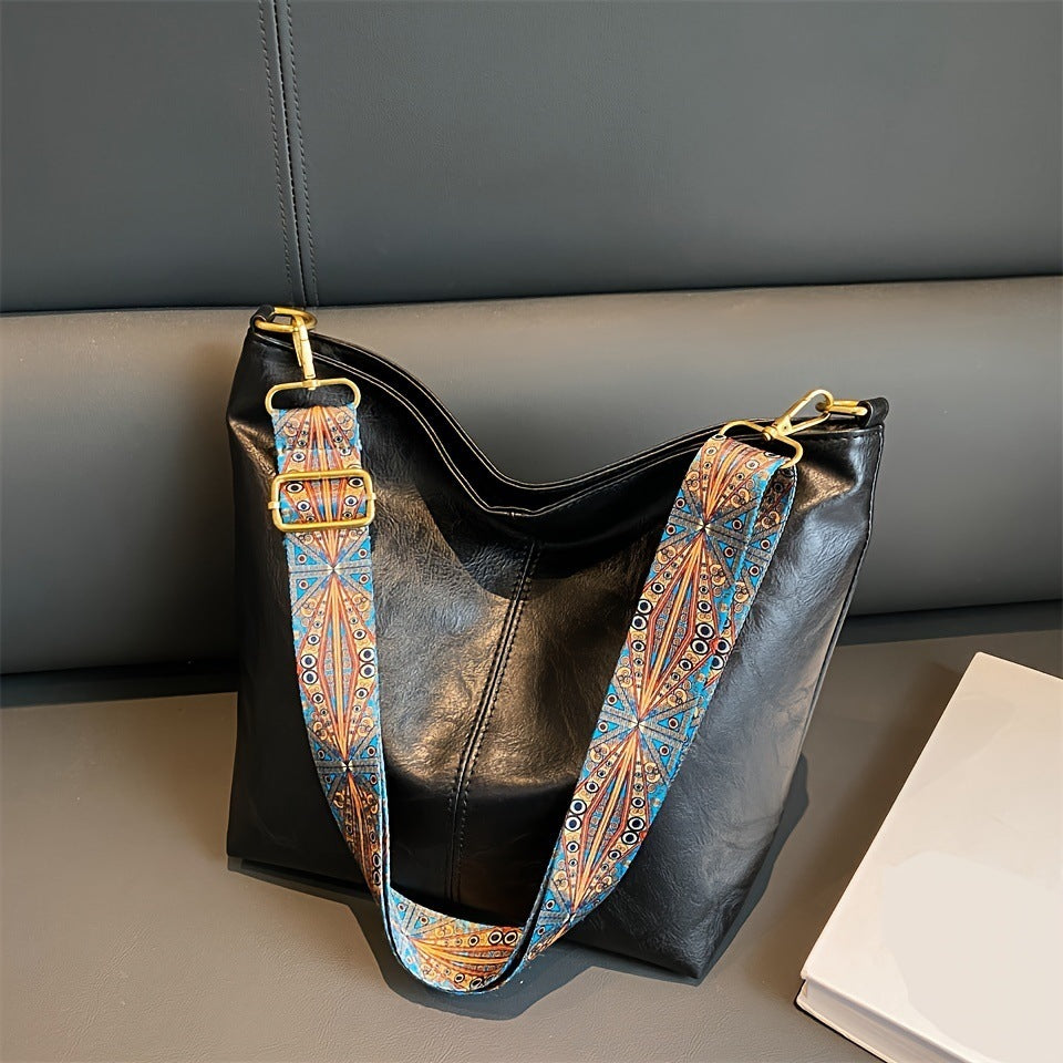 Retro Broadband Shoulder Messenger Bag
