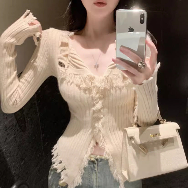 Slim Fit Slimming Niche Chic Cardigan Top