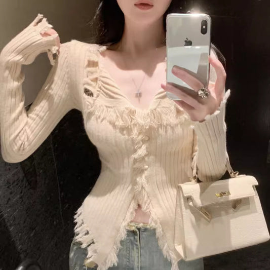 Slim Fit Slimming Niche Chic Cardigan Top