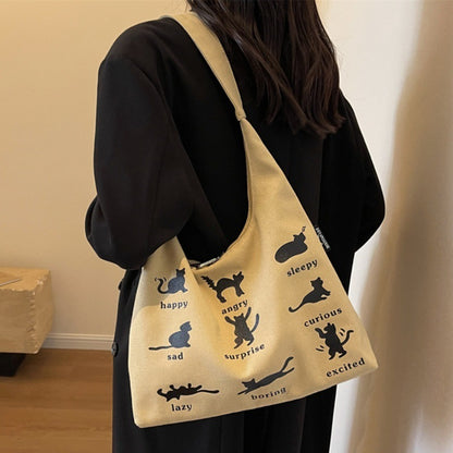 Canvas-Tasche mit Katzen-Print