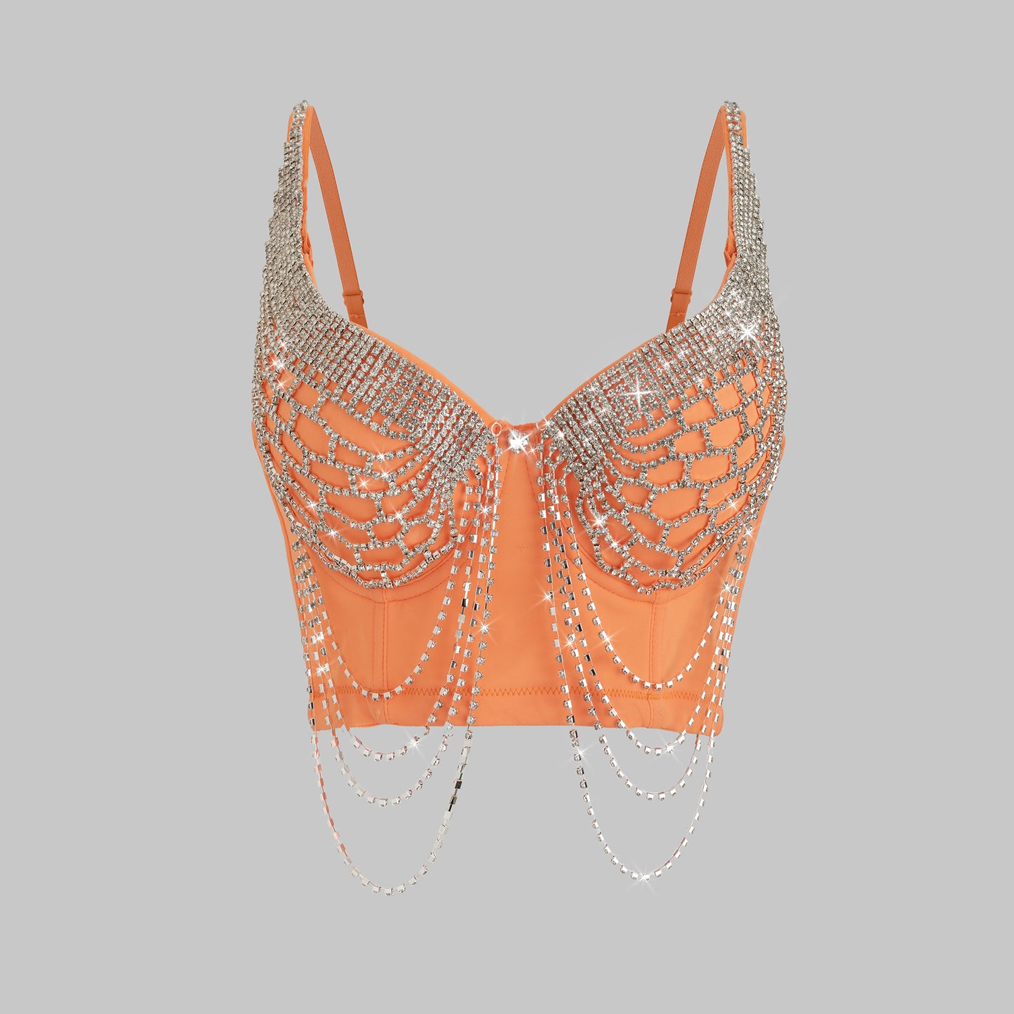 Heavy Beading and Rhinestone Design Backless