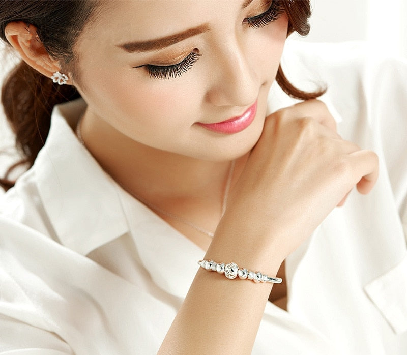 3 Style New silver Color Lucky Charm Bracelet Cuff Bracelets For Women Bangles Fashion Jewelry