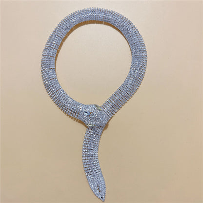 Diamond Snake Head Long Neckchain - BAGMODA