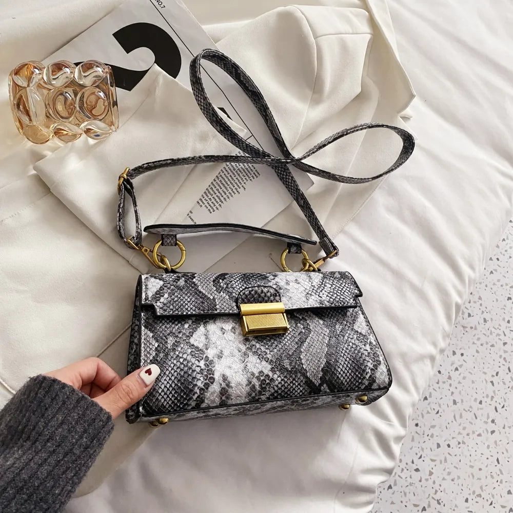 Vivid Charm Snakeskin Bag