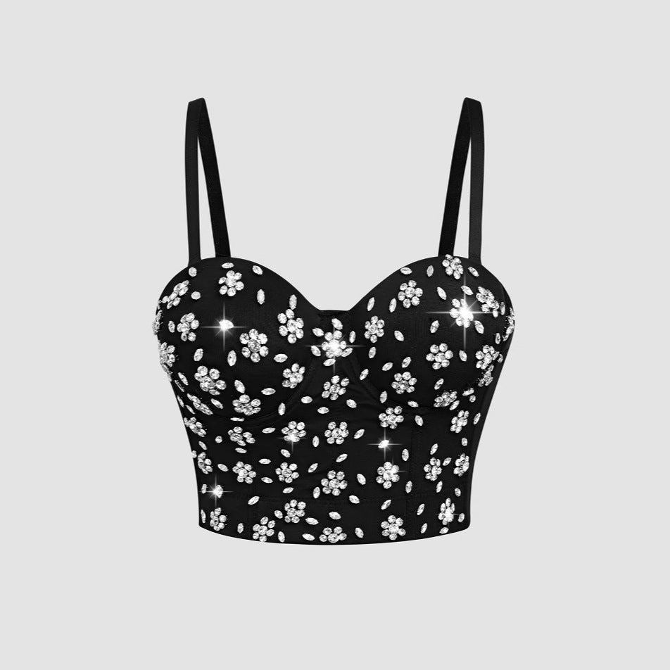 Worn Outside Dress Camisole Beaded and Sequined Fitted Sexy Push-Up Bralette