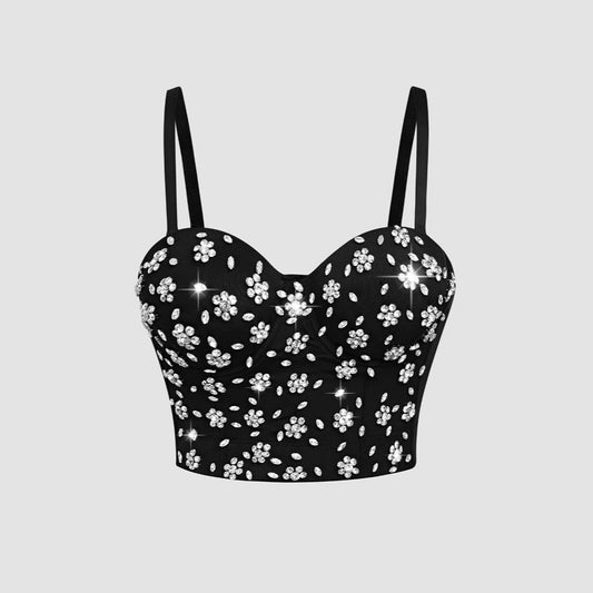 Worn Outside Dress Camisole Beaded and Sequined Fitted Sexy Push-Up Bralette