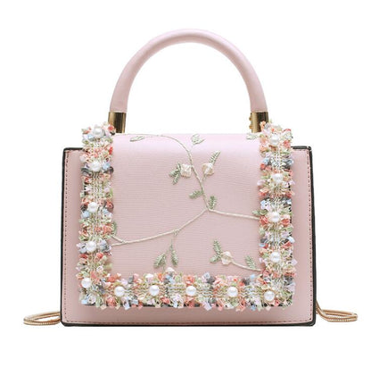 Bolso vintage de encaje con flores