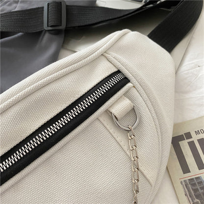 Bolso de pecho de lona de estilo oscuro japonés 