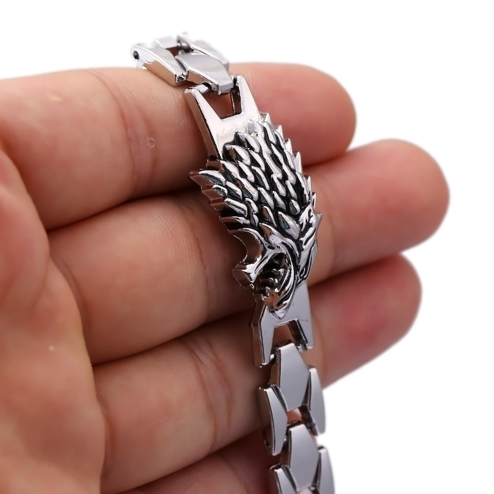 Wolf Bracelets & Bangles Zinc Alloy Chain Silver Bracelet