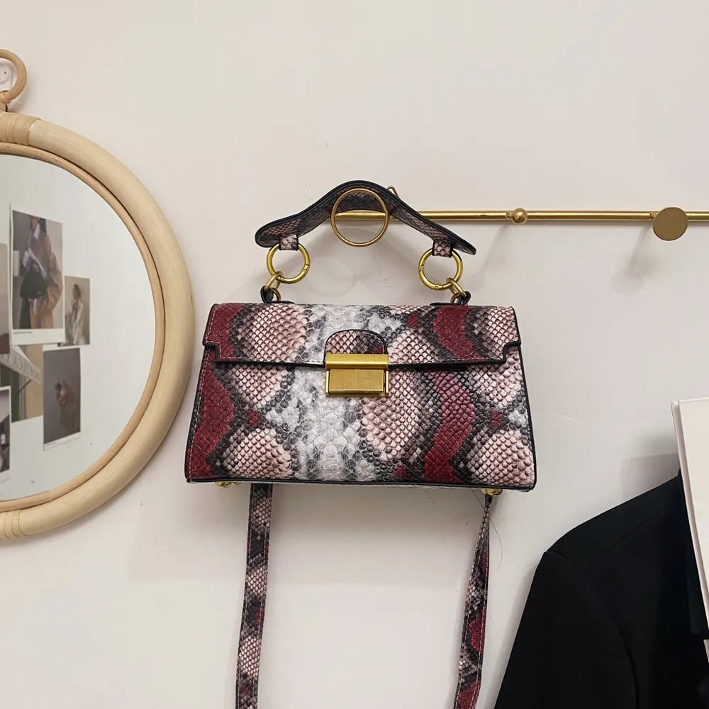 Vivid Charm Snakeskin Bag