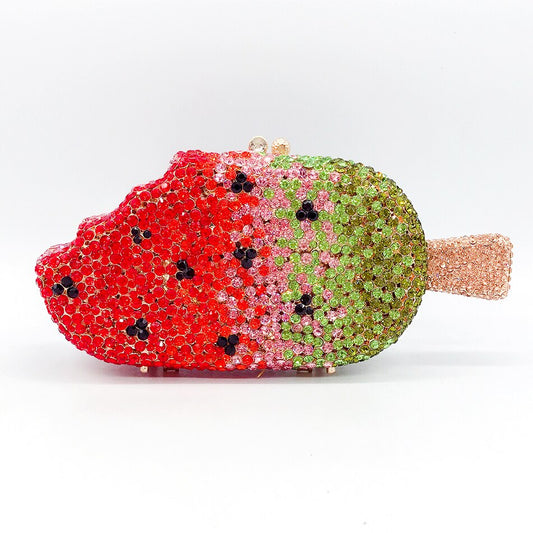 Ice Cream Shaped Diamond Clutch Bag
