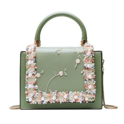 Bolso vintage de encaje con flores