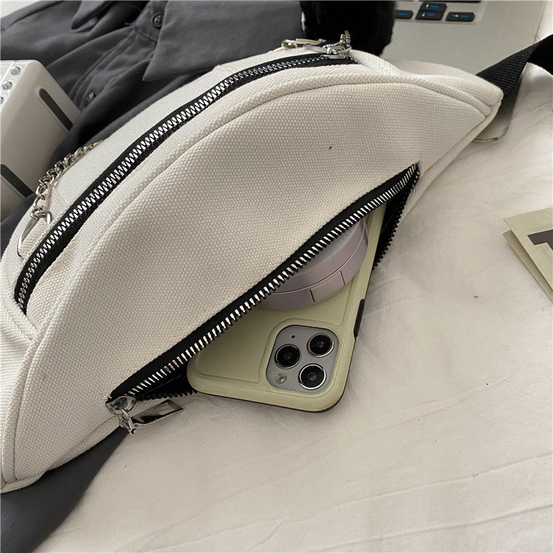 Japanese Dark Style Canvas Chest Bag