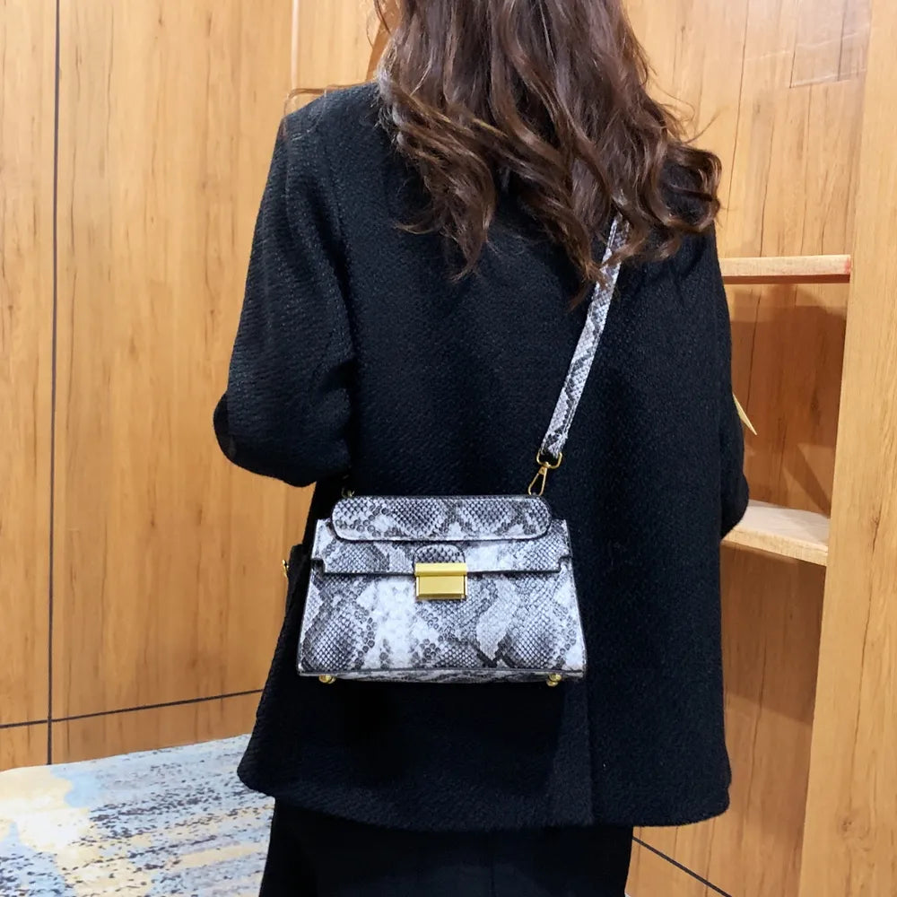 Vivid Charm Snakeskin Bag
