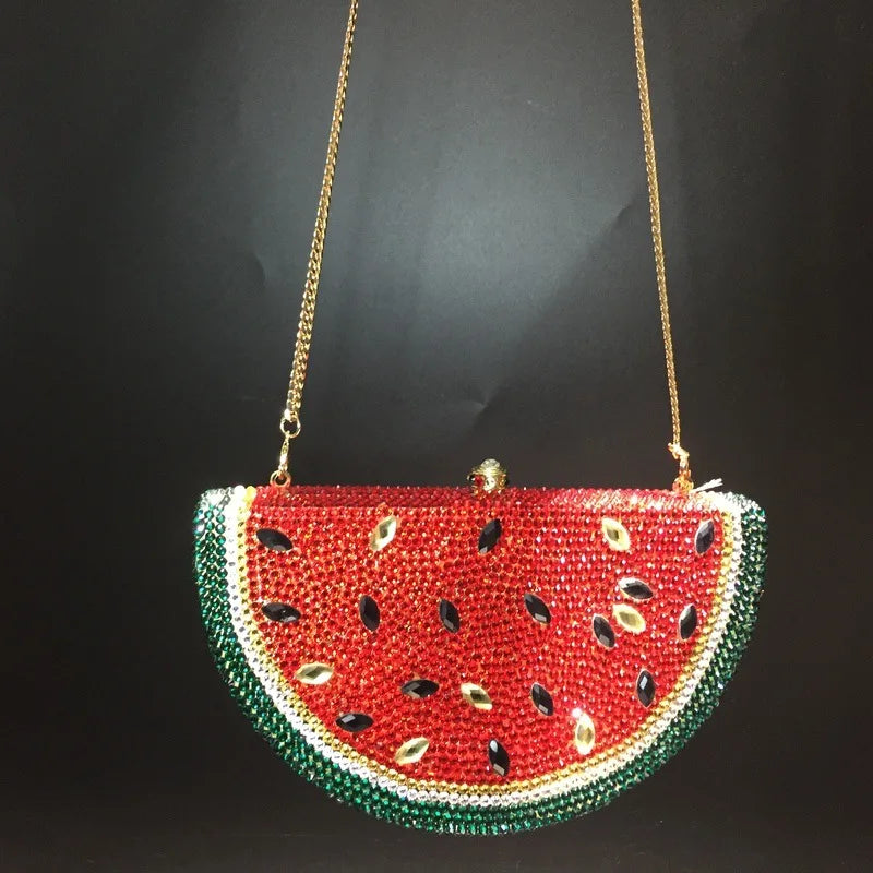 Watermelon Crystal Diamond Evening Bag