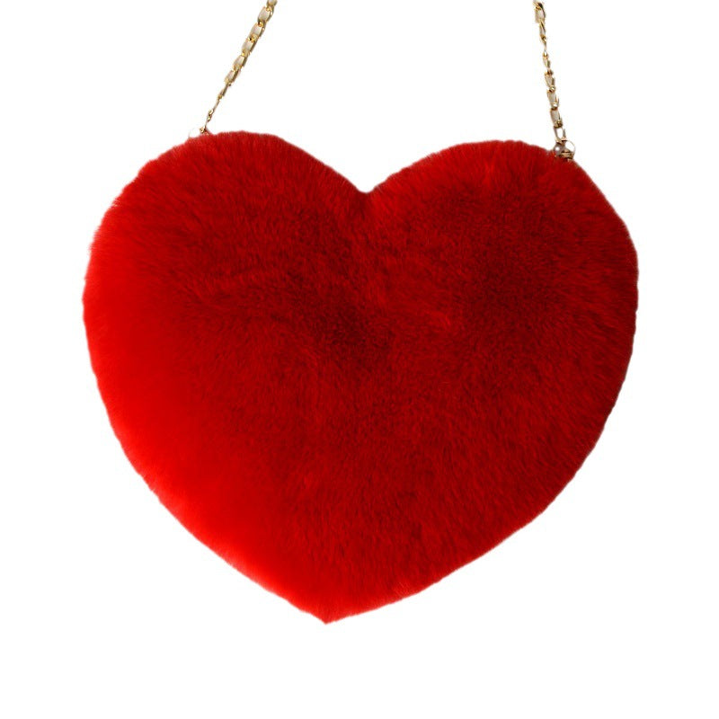Fluffy Heart Messenger Bag