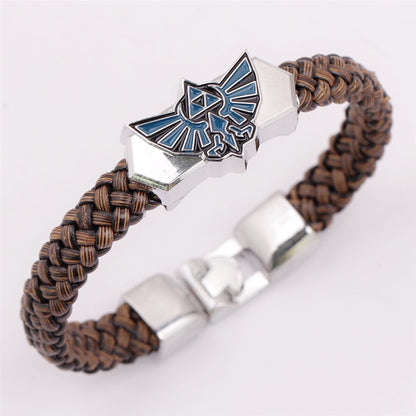 Pulsera tejida de Anime The Legend of Zelda, accesorios para disfraces de cosplay, pulseras de moda punk negras.