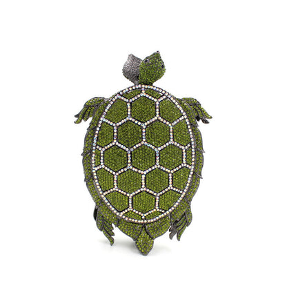 GlimmerShell Green Turtle Crystal Clutch - BAGMODA