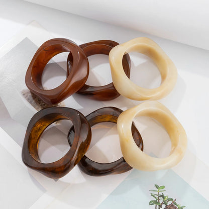 Ingemark - Brazaletes bohemios irregulares de resina acrílica marrón para mujer, estilo gótico, geométrico, regalo de joyería para pareja