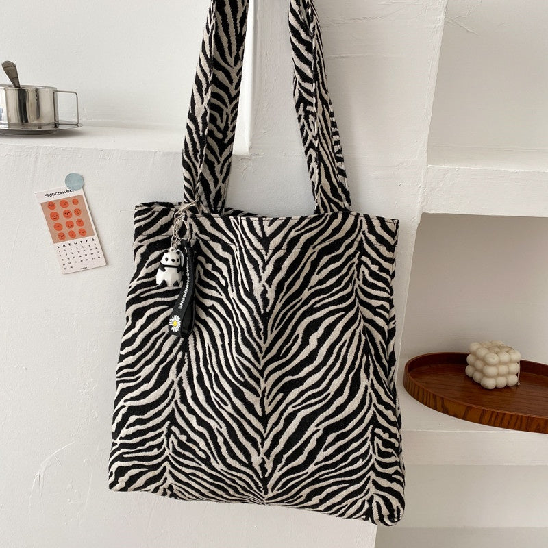 Zebra Canvas Tote Bag