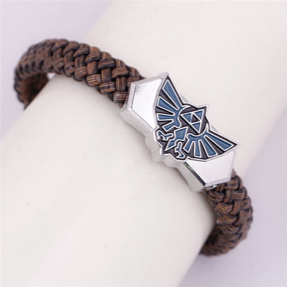 Pulsera tejida de Anime The Legend of Zelda, accesorios para disfraces de cosplay, pulseras de moda punk negras.