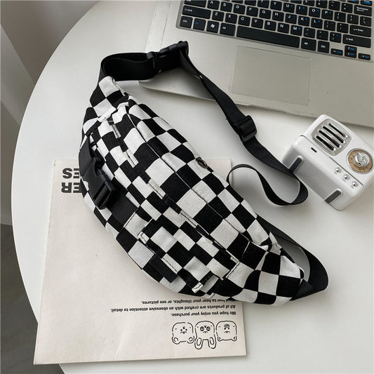 Black And White Crossbody Waist Bag