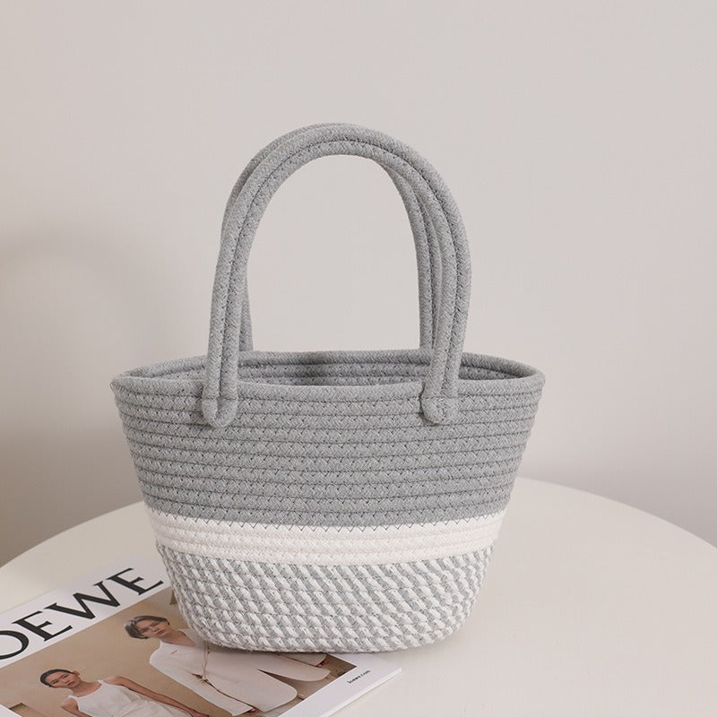 Pink Twist Woven Straw Bag
